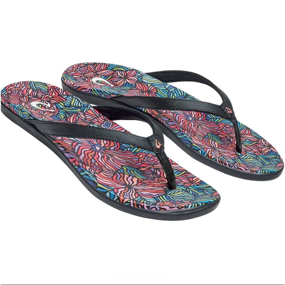 OLUKAI WOMENS HO’OPIO HAU RUBBER SANDALS FLIP FLOPS SIZE 10